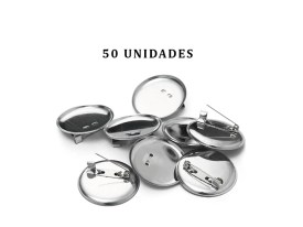 Bases de Prendedor de Metal Color Redondo Niquel 